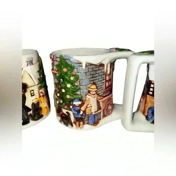 Incredible whimsical Christmas mugs vintage incredible quality - Picture 4 of 14